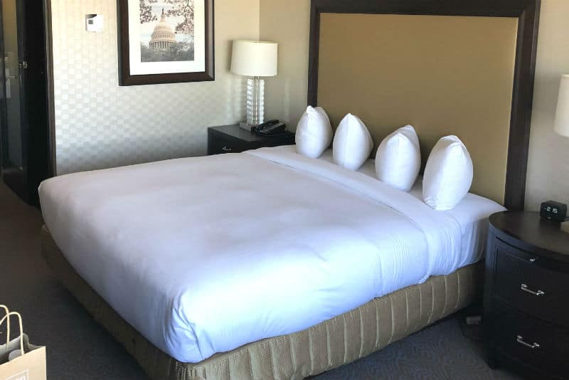 A picture of a hotel bed in Melbourne Australia