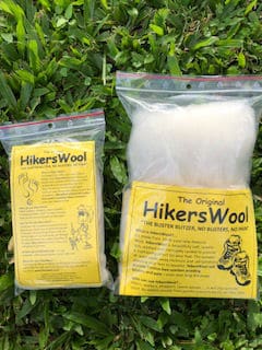 Two bags of Hiker's Wool on grass